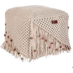 DANDAI - Poef - Beige - 40 x 40 x 40 cm - Katoen