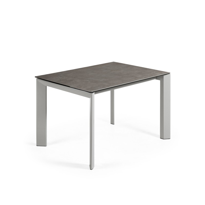 Kave Home - Axis uitschuifbare keramische tafel met  grijze stalen poten 120 (180) cm - 