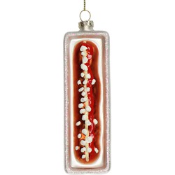 Ornament kerstbal Frikandel Glas Multi 12.8 cm