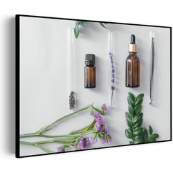 Muurwerken Akoestisch Schilderij - Beautysalon Planten Marmer - Geluidsdempend Wandpaneel - Wanddecoratie - Geluidsisolatie - PRO (AW 0.90) M (85X60)