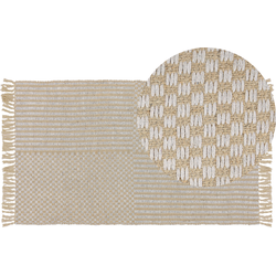 Beliani ADABAG - Laagpolig-Beige-Katoen, Jute