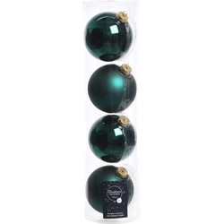 3 stuks Kerstbal glas glans-mat dia10cm smaragd