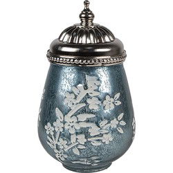 Clayre & Eef LED Lantaarn Blauw Glas