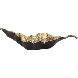 PTMD Ycee Brass casted alu leaf bowl gold inside S