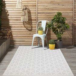 Caprenia Buitenkleed Crème vloerkleed - Indoor & Outdoor - 150 X 150 Vierkant CM