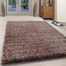 Tapijtenloods Rainbow Soft Shaggy Hoogpolig Vloerkleed Beige / Roze- 80x150 CM