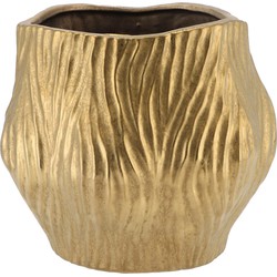 DK Design Bloempot organisch model Multan - goud - D25 x H22 cm - Plantenpotten