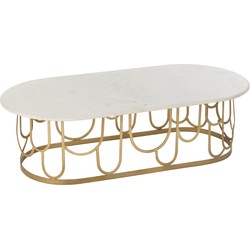 J-line - Salontafel Moza Metaal/marmer Goud - 122x61x35cm