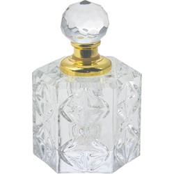 Melady Parfum Flesje  4x4x7 cm Glas Zeshoek Decoratie Flesje