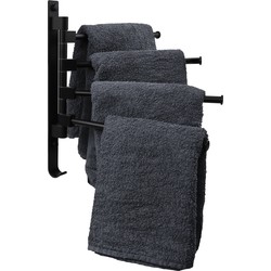 QUVIO Handdoekenrek verstelbare armen 4 - Zwart