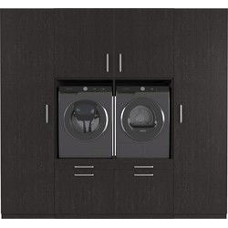 Wasophoogte Wasmachine Kast Vienna – Ébène Zwart