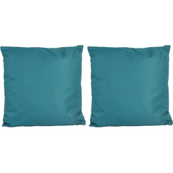 6x Bank/sier kussens voor binnen en buiten in de kleur petrol blauw 45 x 45 cm - Sierkussens