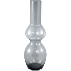 PTMD Joly Grey glass vase long bulb shape L