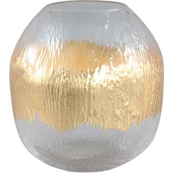 PTMD Lucky Ronde Vaas - H20 x Ø18 cm - Glas - Goud