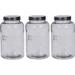 Set van 3x stuks glazen voorraadbus/weckpot/keuken opslag 2 liter - Voorraadpot