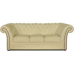 Chesterfield Bank Winfield Basic Luxe Leer | 3-zits | Vanille | 2 tot 4 weken levertijd