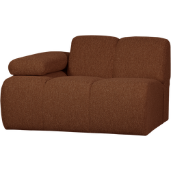WOOOD Mojo 1-Zits Bank Met Arm Links - Bouclé - Roest Bruin Melange