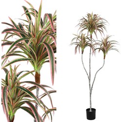 PTMD Leaves Plant Edge Sisal Kunstgras - 60x75x140 cm - In Pot - Groen