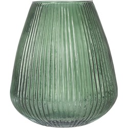 Excellent Houseware glazen vaas / bloemen vazen - groen - 25 x 37 cm - Vazen