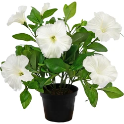 Hoyz Greenery - Kunstbloem Petunia plant 25 cm wit