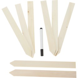 Pro Garden Plantenstekers houten stokjes - set 8x - 20 x 2 cm - planten/kruiden labelen - kweekkassen