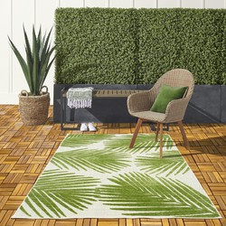 Lilah Indoor & Outdoor Groen vloerkleed - Gebloemd - 80 X 250 CM