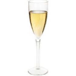 Champagne/prosecco flute glas - 15 cl/150 ml - onbreekbaar transparant kunststof - bruiloft glazen - Champagneglazen