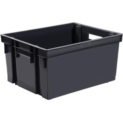 EDA Opbergkrat antraciet - kunststof - 30L - L44 x B35 x H24 cm - Opbergbox