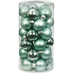 30x Mint groene kleine glazen kerstballen 4 cm glans en mat - Kerstbal