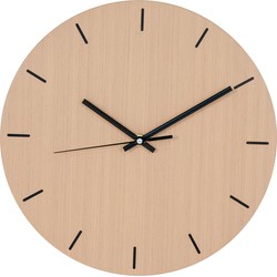 Asti Wall Clock - Wall clock natural wood structure Ã˜30 cm