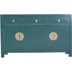 Fine Asianliving Chinese Dressoir Teal Blauw - Orientique Collectie B140xD35xH85cm Chinese Meubels Oosterse Kast
