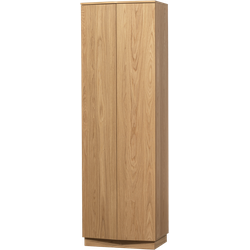 WOOOD Zuma Hoge Kast - Push-To-Open - Eiken - Transparant - 210x67x46