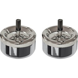 2x stuks ronde draaiasbak/drukasbak chroom 13 cm - Asbakken