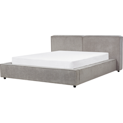 Beliani LINARDS - Tweepersoonsbed-Grijs-Polyester