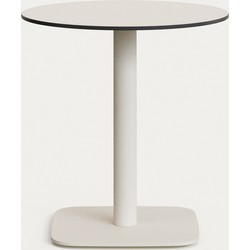 Kave Home - Ronde witte Dina-buitentafel met wit gelakte metalen poot 68 x 70 cm