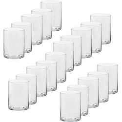 20x Glazen kaarsenhouders voor theelichtjes/waxinelichtjes 5,5 x 6,5 cm - Waxinelichtjeshouders