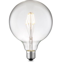 Edison Vintage LED filament lichtbron Carbon - Helder - G125 Global - Retro LED lamp - 12.5/12.5/17cm - geschikt voor E27 fitting - Dimbaar - 4W 400lm 3000K - warm wit licht