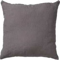 Dutch Decor LINN - Sierkussen 45x45 cm - 100% linnen - effen kleur - Charcoal Gray - antraciet - Dutch Decor