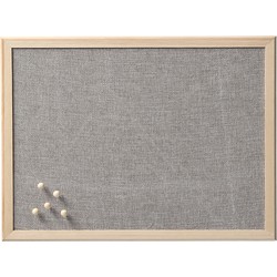 Zeller prikbord textiel - lichtgrijs - 40 x 60 cm - incl. punaises - Prikborden