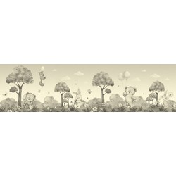 Sanders & Sanders zelfklevende behangrand bos met bosdieren sepia bruin - 9.7 x 500 cm - 601299