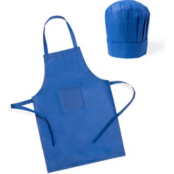 Kookschort en koksmuts - blauw - voor kinderen - verstelbaar - koksset - Keukenschorten