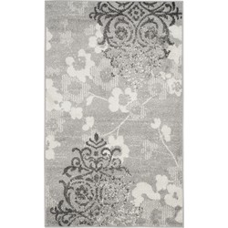 Safavieh Floral Glam Damask Indoor Geweven Vloerkleed, Adirondack Collectie, ADR114, in Zilver & Ivoor, 91 X 152 cm