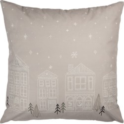Clayre & Eef Kussenhoes 45x45 cm Beige Polyester Winter