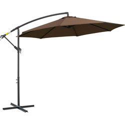 4goodz Zweefparasol met Draaimechanisme, Ø 3 mtr - Bruin