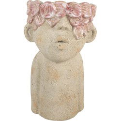 Clayre & Eef Bloempot Beige Terracotta