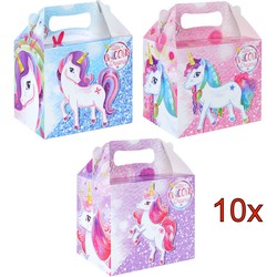 10 STUKS - LUXE UNICORN - Traktatie Doos - INCLUSIEF SPEELGOED - Traktaties Uitdeelcadeaus voor Verjaardagen en Kinderfeestjes