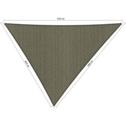 Shadow Comfort driehoek 4,5x5x5,5m Moonstone Green met Bevestigingsset