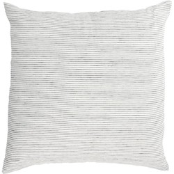 Kave Home - Marena kussenhoes 100% linnen met witte en zwarte strepen 45 x 45 cm