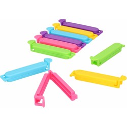 10x Verschillende kleuren vershoud klemmen 8,5 cm - Vershoudknijpers