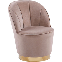 Beliani ALBY - Fauteuil-Beige-Fluweel